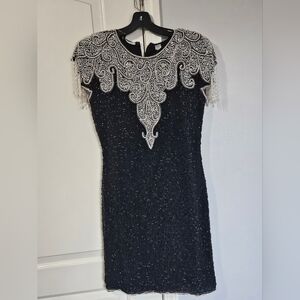 Scala Silk Beaded Formal Dress